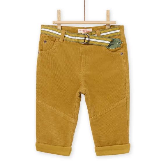 Pantalon Pécan En Velours Côtelé Avec Ceinture – Marron