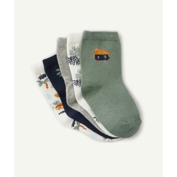 Lot de 5 chaussettes bébé garçon unies et imprimées –  – Soldes