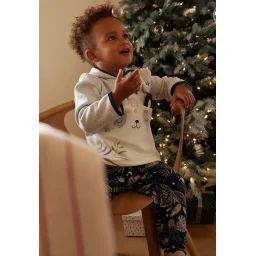 Ensemble Bébé En Molleton Sweat À Capuche Et Pantalon Tropic Moon Bleu