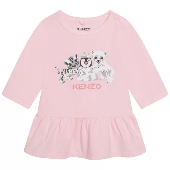 Robe en coton Fille Rose