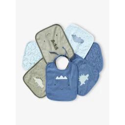 Lot de 7 bavoirs bébé VERTBAUDET bleu ciel