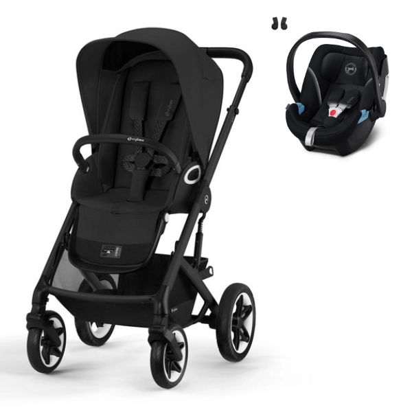 Poussette Cybex Talos S Lux – Châssis Black/ Moon Black + Coque Auto Aton 5 – Deep Black (2023)