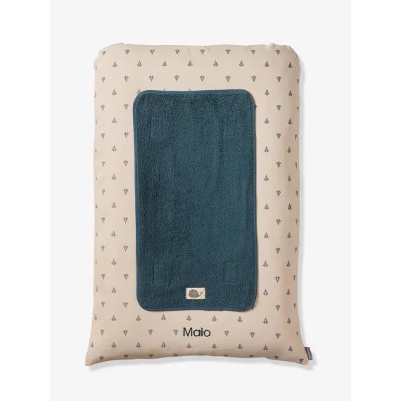 Matelas à langer personnalisable NAVY SEA beige imprimé