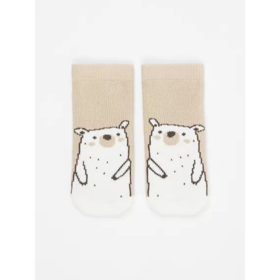 Chaussettes Unies Sable Garçon – Beige
