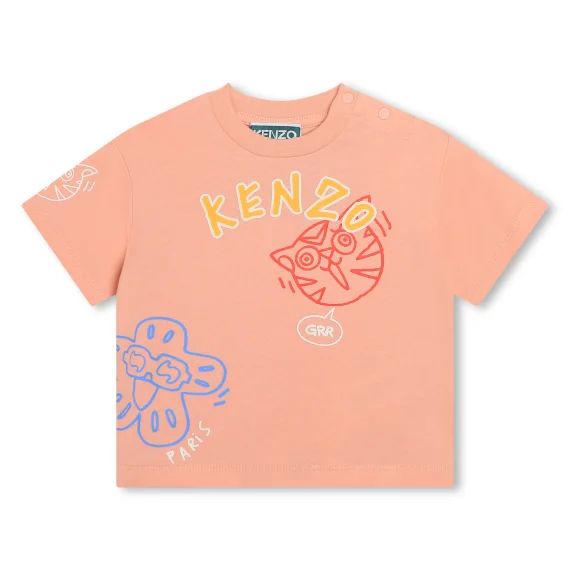 T-shirt manches courtes coton Fille Rose