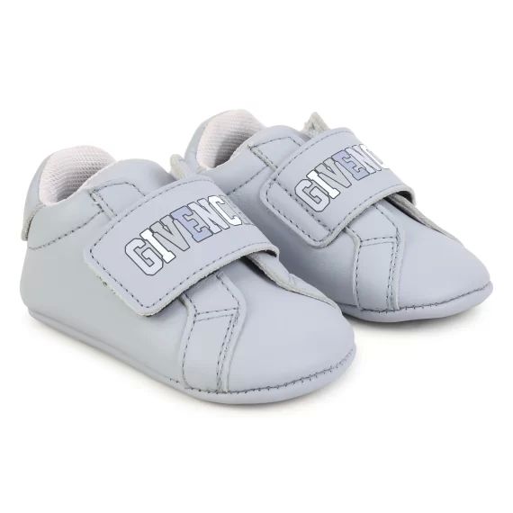 Chaussons à scratchs en cuir UNISEXE Bleu