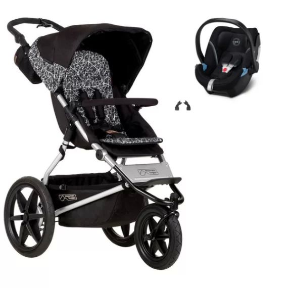 Poussette Mountain Buggy Terrain – Graphite + Coque Auto Cybex Aton 5 – Deep Black