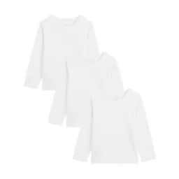 Lot De 3 T-shirts Bébé Manches Longues Blanc