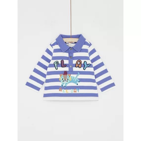 Polo Aubergine À Imprimé À Rayures Bébé Garçon – Violet