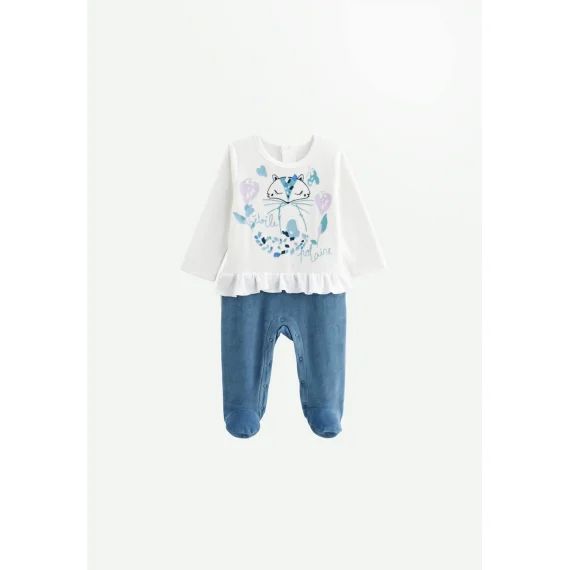 Pyjama Bébé En Velours Polarmoon Bleu