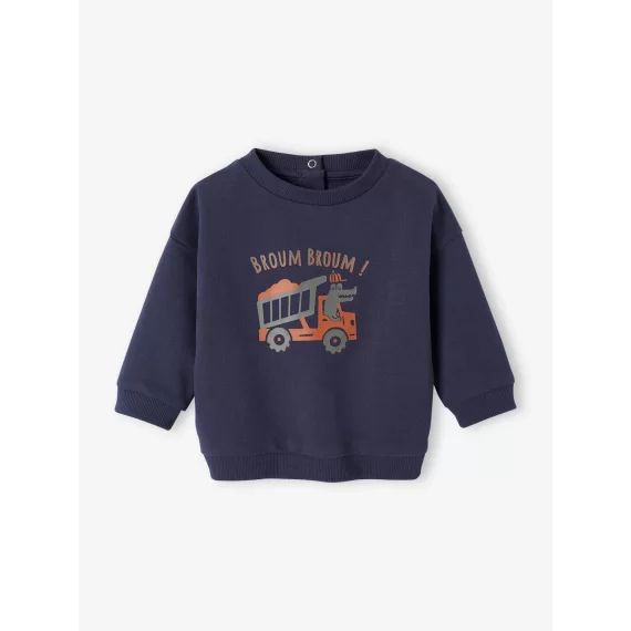 Sweat basics en molleton bébé bleu nuit