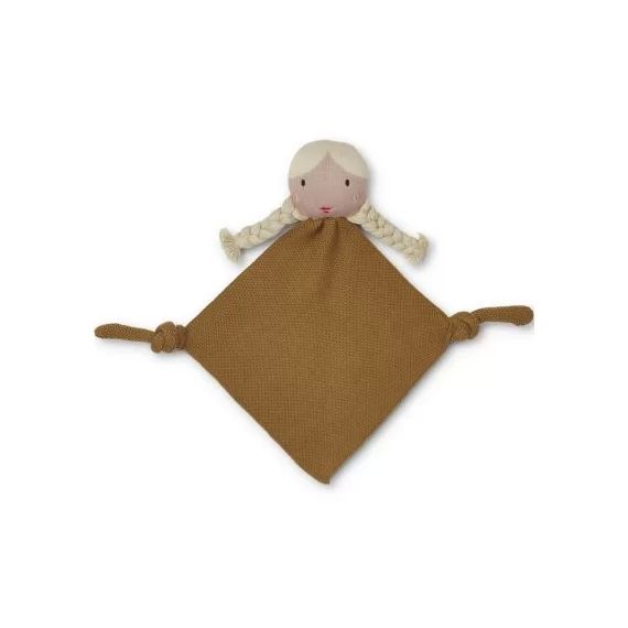 Doudou plat Alfie Doll Golden caramel multi mix
