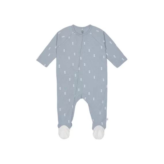 Pyjama léger en coton bio Blocks bleu clair (0-2 mois)