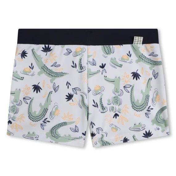 Short de bain crocodiles Garçon Blanc