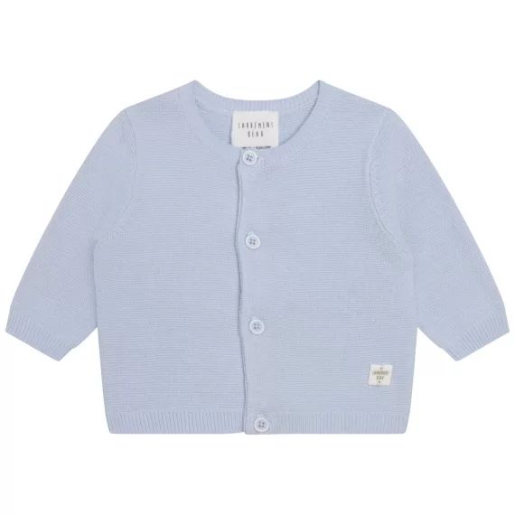 Cardigan tricoté en coton Garçon Bleu