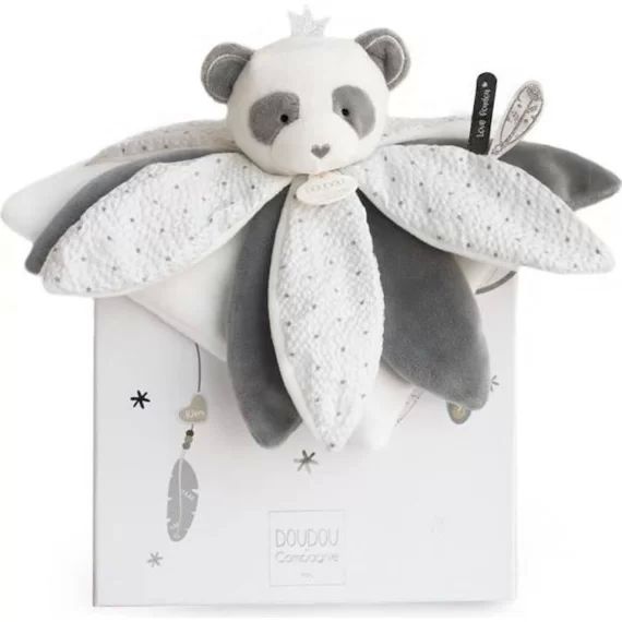 DOUDOU ET COMPAGNIE Attrape-rêve – Doudou Panda 26cm blanc