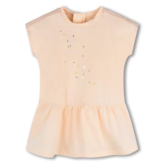 Robe évasée avec smocks Fille Beige