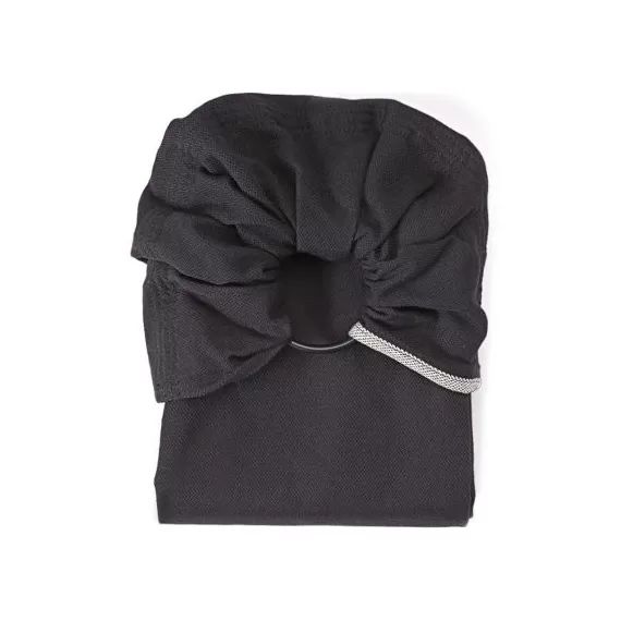 Echarpe de portage Sling sans noeud tissé en coton bio noir