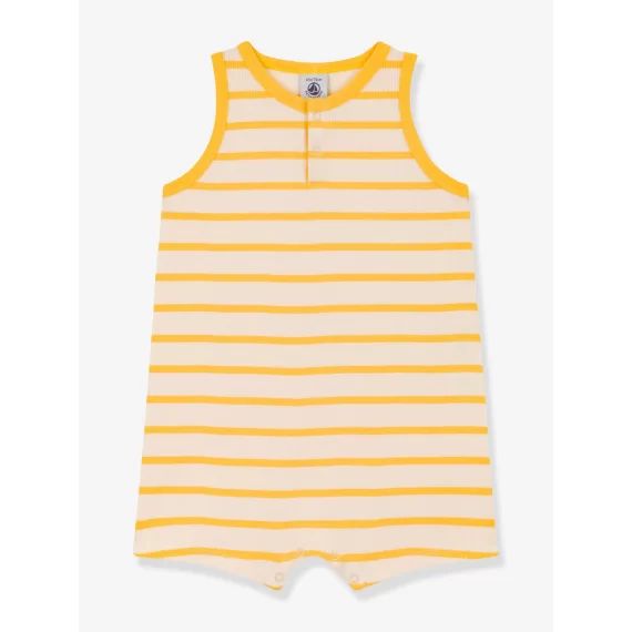 Combinaison courte en coton bio PETIT BATEAU beige