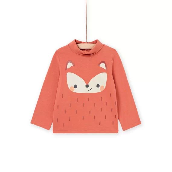 Sous-pull Écru À Motif Renard – Orange