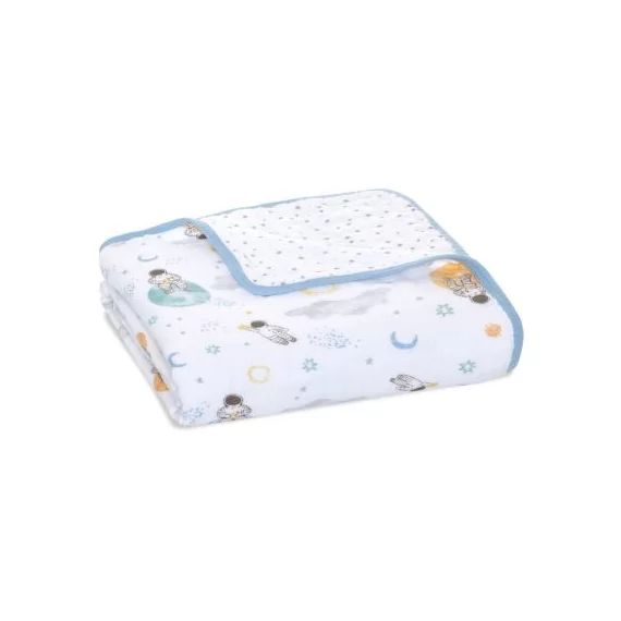 Couverture en mousseline de coton Space explorers (112 x 112 cm)