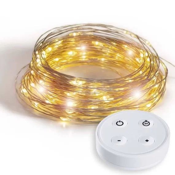 Guirlande Lumineuse Mini Led Télécommandée Filament Cuivre Silver Air Control Blanc