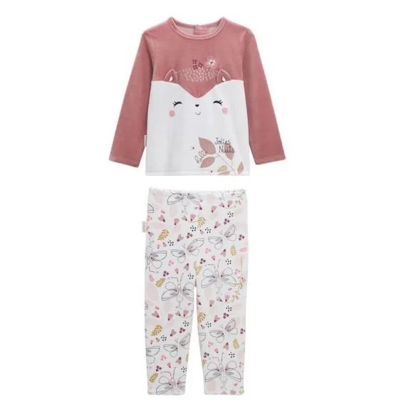 Pyjama Bébé 2 Pièces En Velours Elena Rose