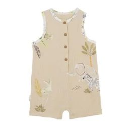 Combishort Bébé Garçon En Gaze De Coton Zagora Beige
