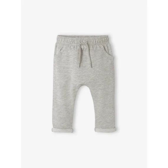 Pantalon molleton bébé garçon uni BASICS gris clair chiné