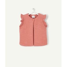 Le cardi vieux rose avec volants en fibres recylées –  – Soldes