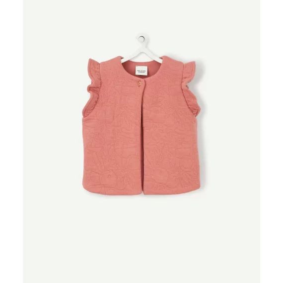 Le cardi vieux rose avec volants en fibres recylées –  – Soldes
