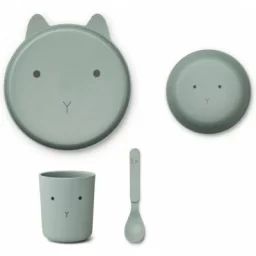 Coffret repas en bioplastique Brody lapin peppermint (4 pièces)