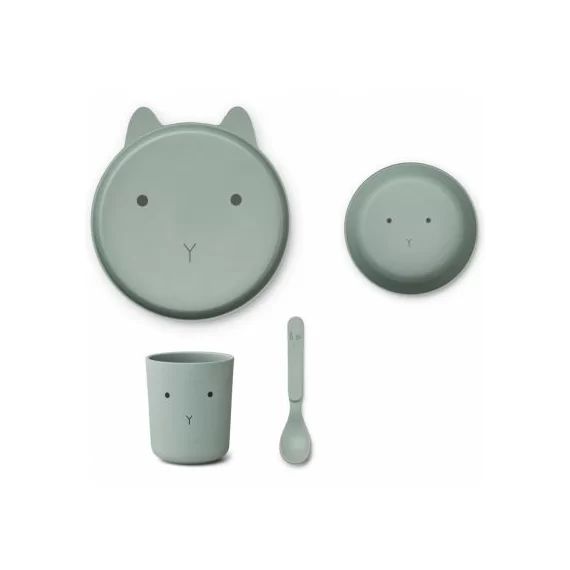 Coffret repas en bioplastique Brody lapin peppermint (4 pièces)