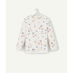 Sweat bébé fille en fibres recyclées blanc imprimé cerises –  – Soldes