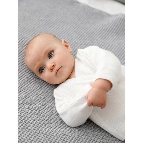Brassière bébé en coton et laine ivoire