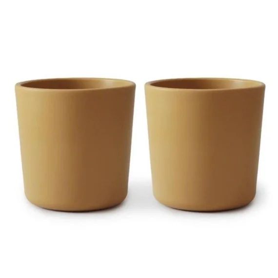 Lot De 2 Verres Bébé Jaune Moutarde – 200 Ml – Tasse D&rsquo;apprentissage Enfant – Mushie Jaune