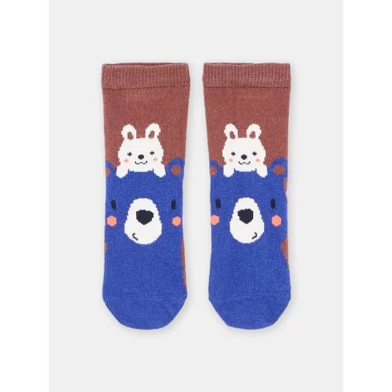 Chaussettes Havane À Motifs Lapin Et Ours Bébé Garçon – Marron