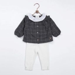 Blouse en flanelle Fille Gris