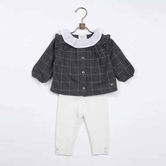 Blouse en flanelle Fille Gris