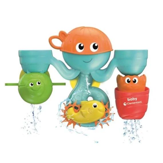 Jouet Bain Bébé – Clementoni – Mon Centre D&rsquo;activités Aquatiques – Pieuvre Et Animaux Activés Par L&rsquo;eau Bleu