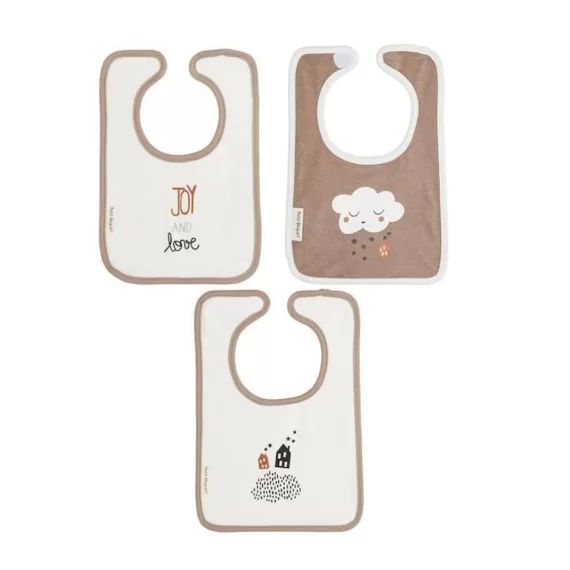 Lot De 3 Bavoirs Bébé Mixte Joy Marron
