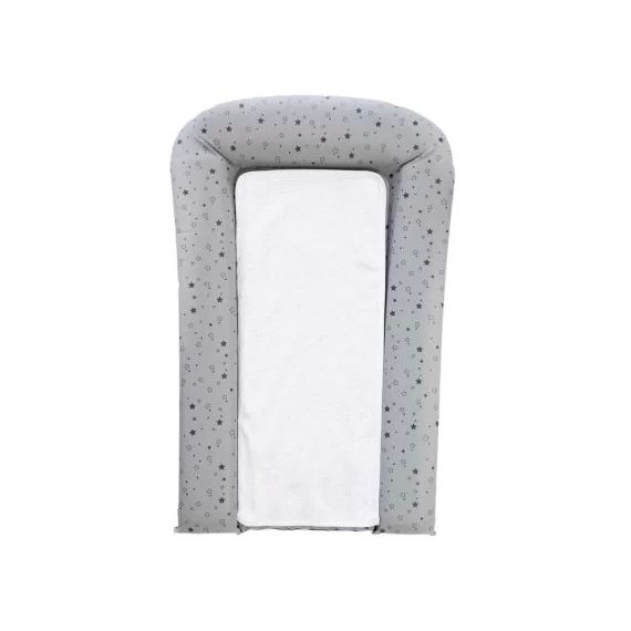Matelas à langer + 2 carrés éponges étoile gris