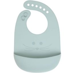 Bavoir en silicone à poche souris vert d&rsquo;eau Little Chums