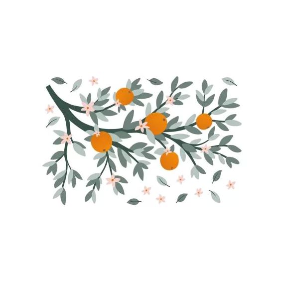 Sticker mural Oranges sur branche (54 x 90 cm)