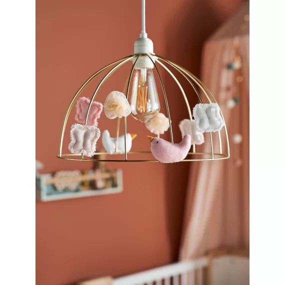 Abat-jour pour suspension Cage dorée PAPILLON doré