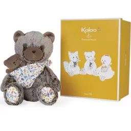 Coffret peluche Papa ours Oscar Linoo (36 cm)