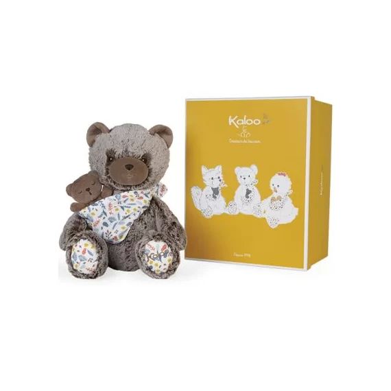Coffret peluche Papa ours Oscar Linoo (36 cm)
