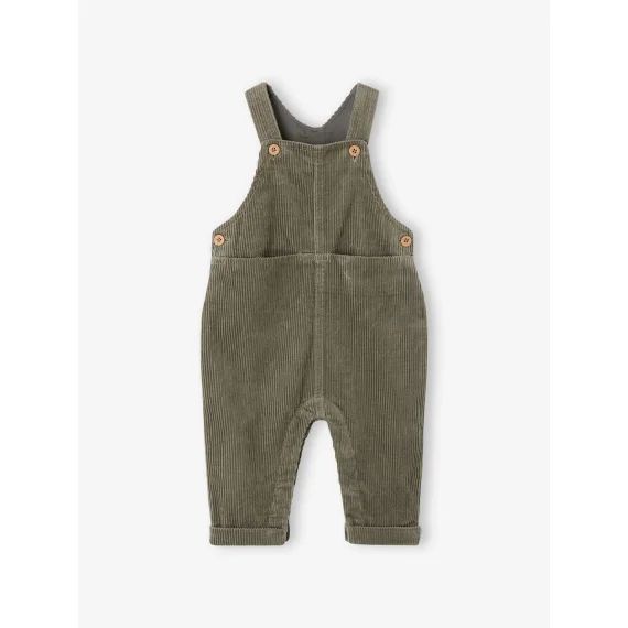 Salopette velours bébé garçon olive