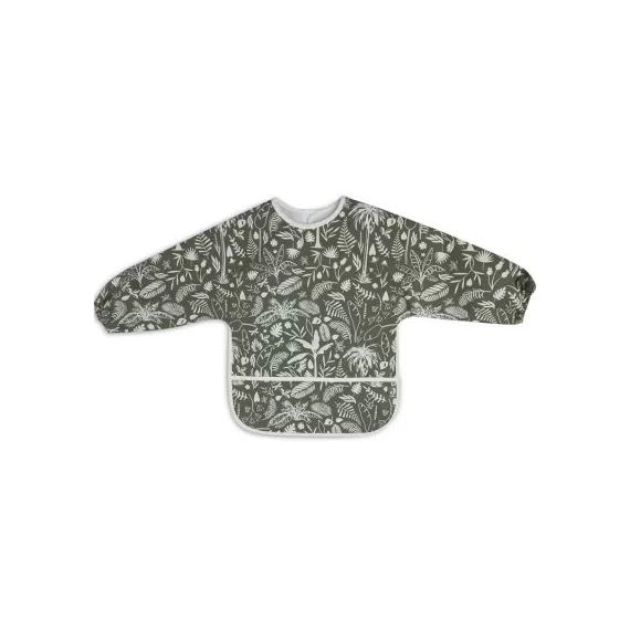 Bavoir manches longues Botanical Leaf Green