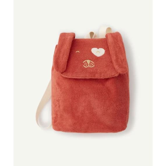 Sac à dos en coton éponge rouge avec oreils en forme de lapins –  – Soldes